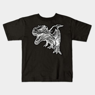 Saurus T-Rex dinosaur Hand Drawn Art T Rex Kids T-Shirt